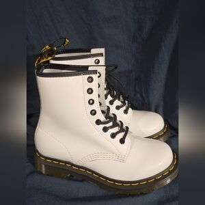 Dr. Martens 1460 White Patent Leather Boots Women Size 6 New No Box